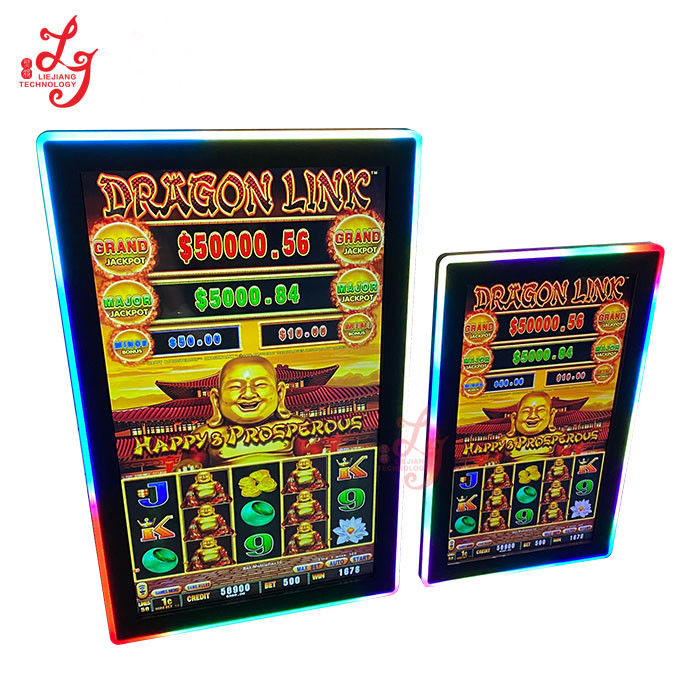 Touch Screen Dragon Link Slot Infrared 32 43 Inch Monitors With LED Lights For Lol Gold Touch Game Machines