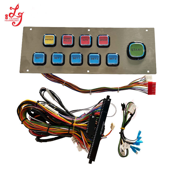 Wiring Harness Kit Buttons Panel For Buffalo Gold 43 Inch Curved Video Slot Games TouchScreen Game Machines