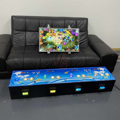 Wall Mounted Type 4 Players Stand Fish Table Gambling Games Machines With Bill Acceptor
