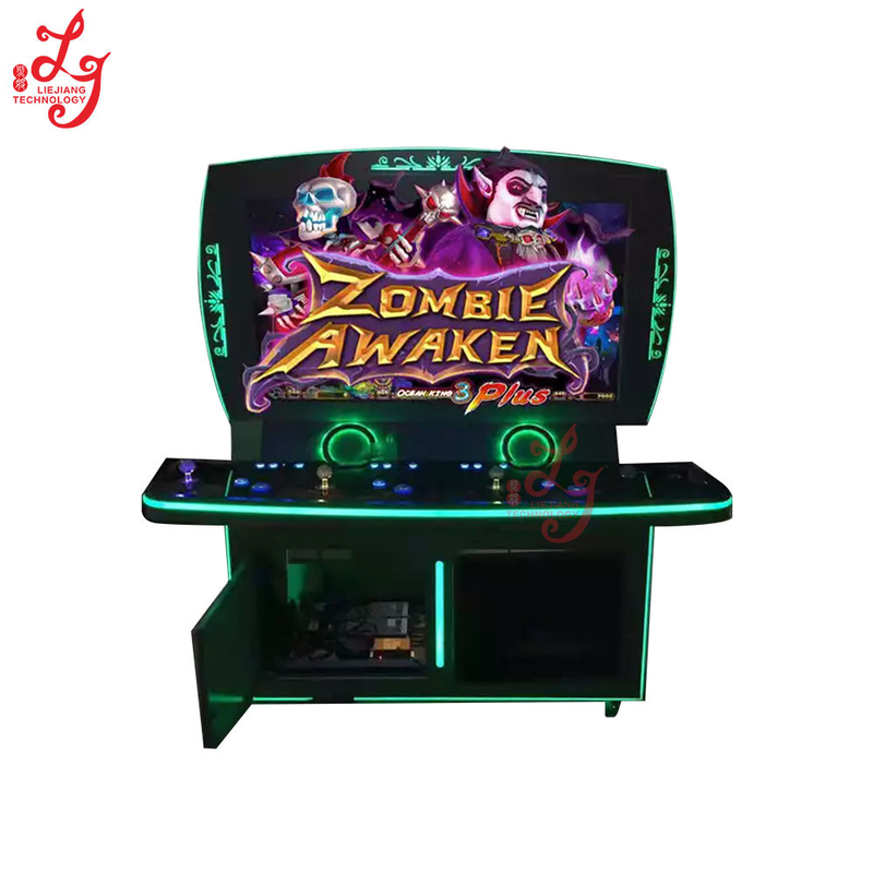 55 Inch 4 Players Stand Up Fish Tables Cabinet With 55 Inch HD LG