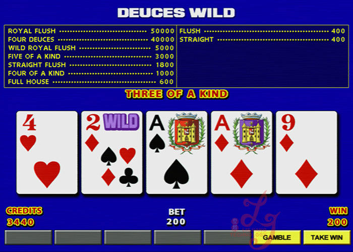 Black Color Video Slot  Machines 8 in 1 Deuces Wild / Glitz / Plataea Jackpot Gambling